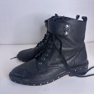 Vince Camuto Studded Lace Up Combat Boots Women Size 8 1/2 Studded Gothic Style